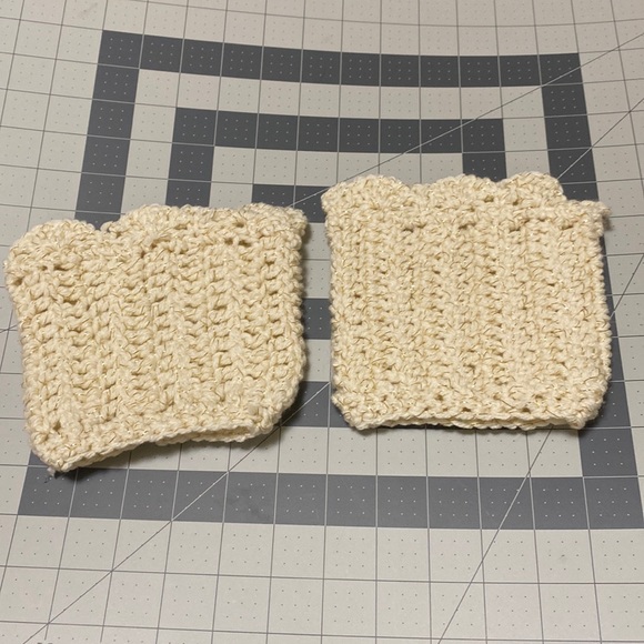 Cream Boot Cuffs Hand Crocheted - Picture 2 of 3